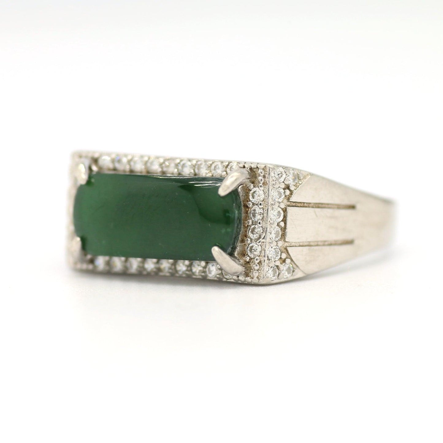 Type A Jadeite Jade Inlay Ring Series - Jade-collector.com