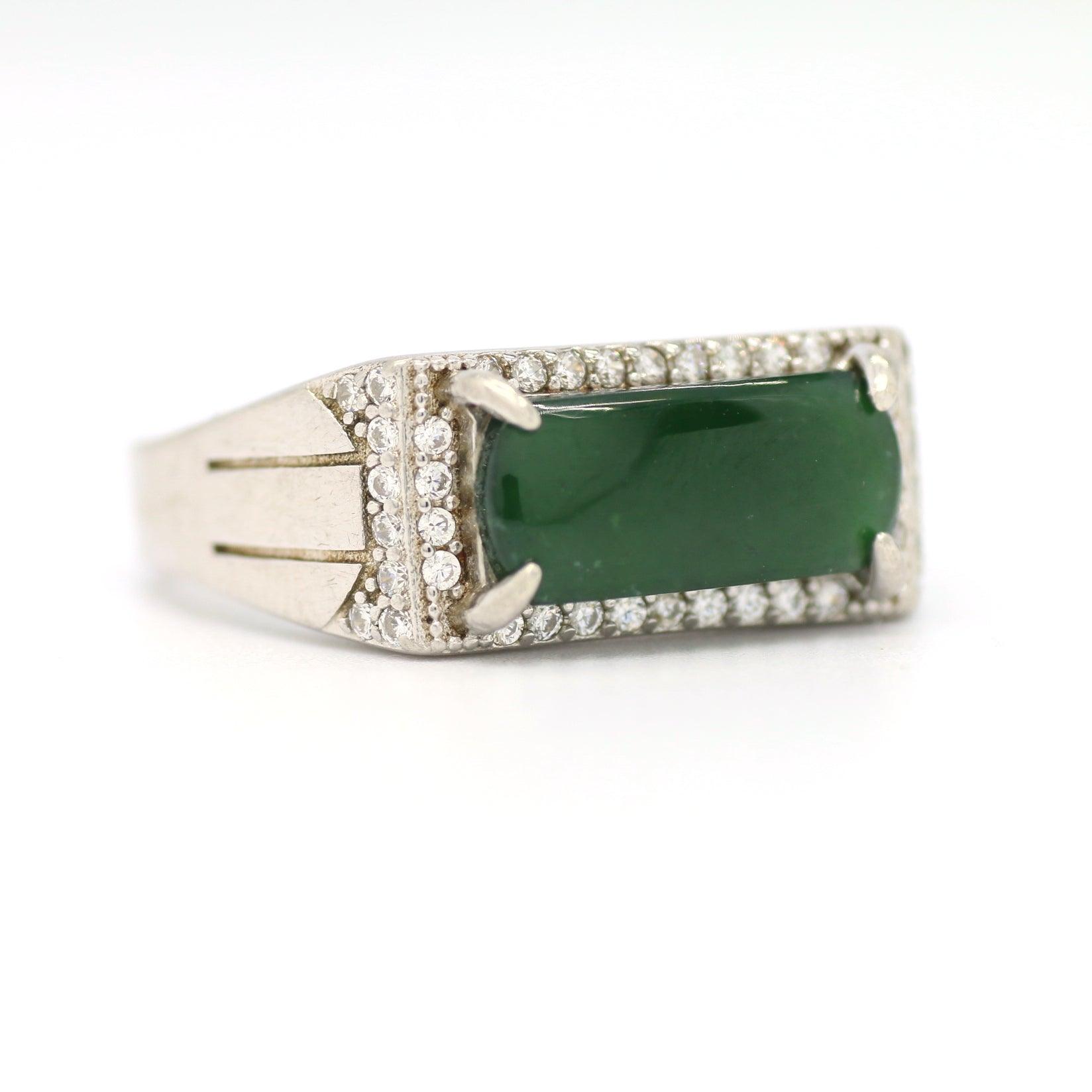 Type A Jadeite Jade Inlay Ring Series - Jade-collector.com