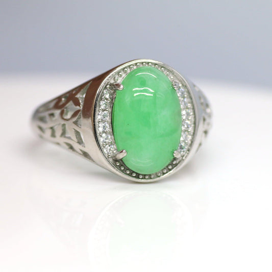 Type A Jadeite Jade Inlay Ring Series - Jade-collector.com