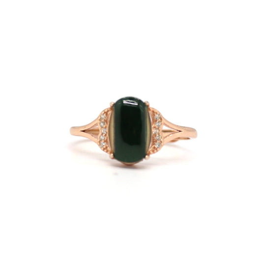 Type A Jadeite Jade Inlay Ring Series - Jade-collector.com