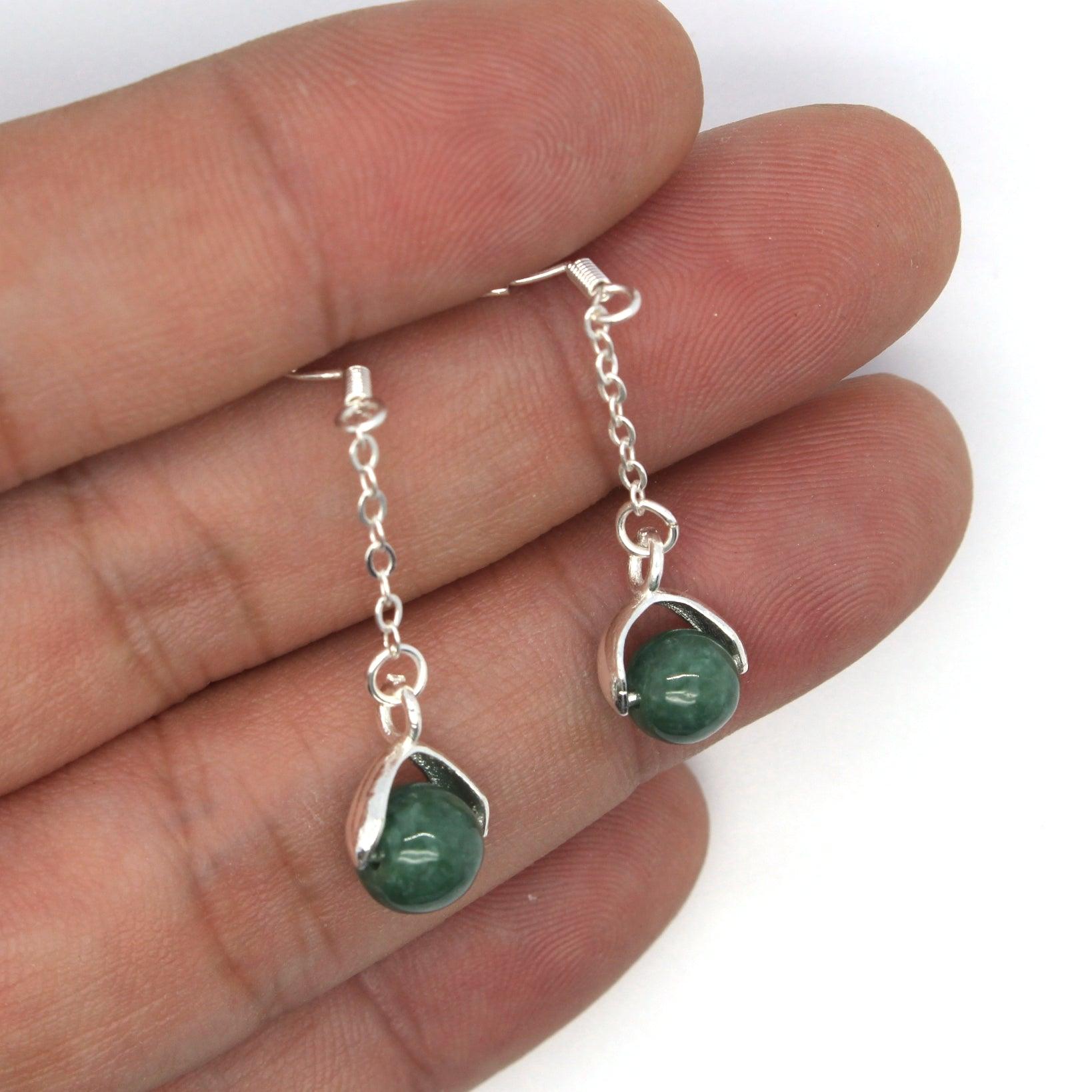 Type A Jadeite Jade Earrings - Jade-collector.com