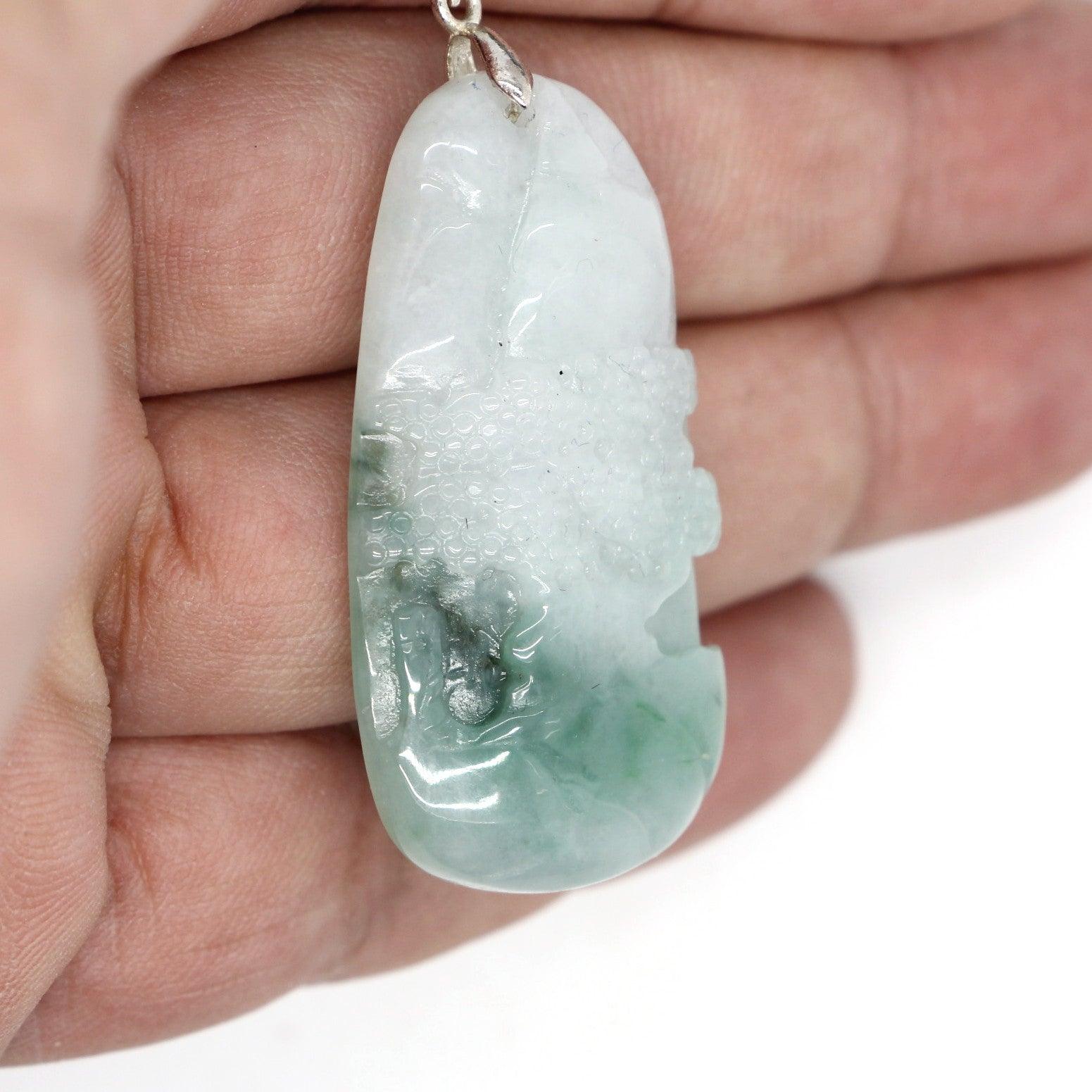 Type A Jadeite Jade Pendants Mini Landscape Series B0BLLK65N1 - Jade-collector.com