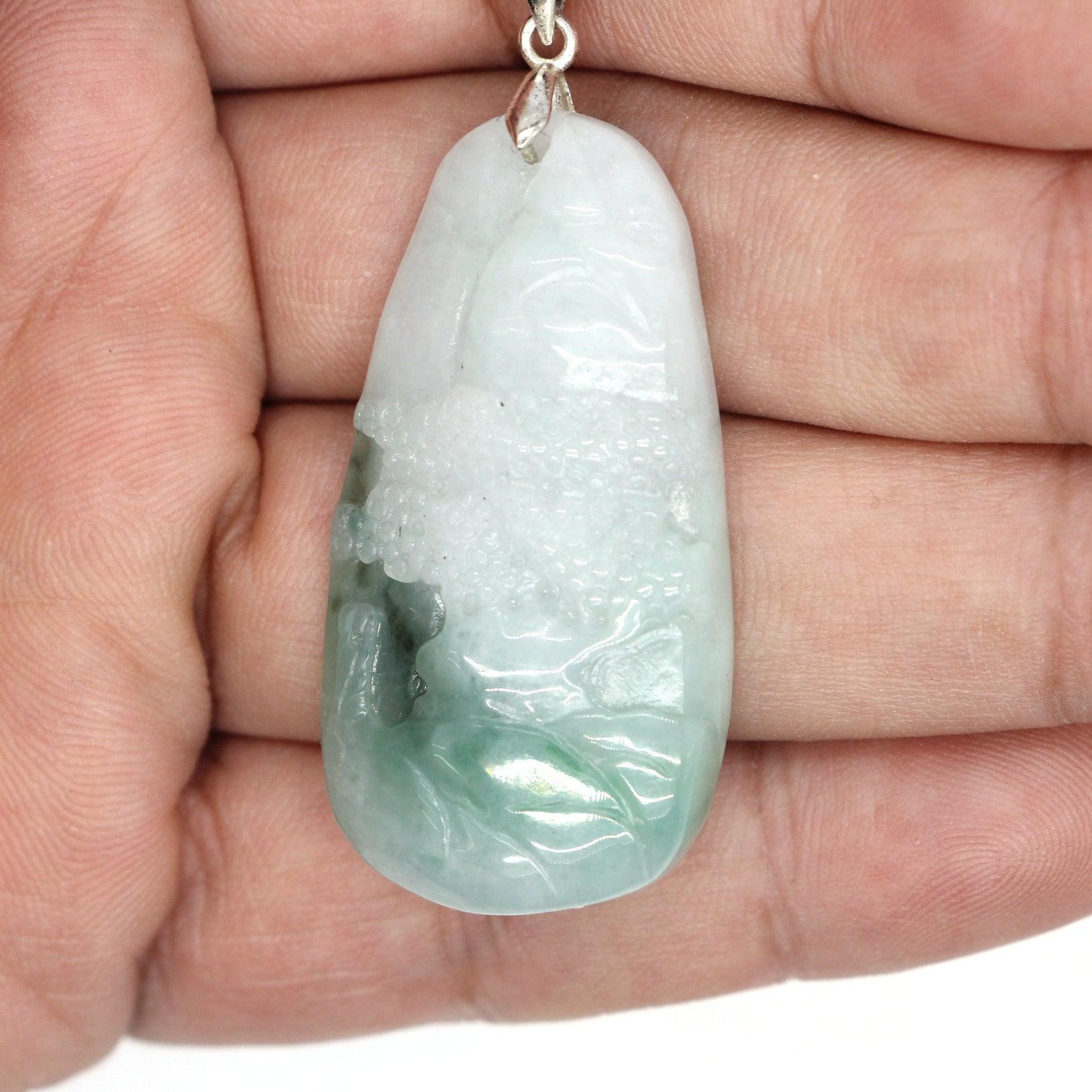 Type A Jadeite Jade Pendants Mini Landscape Series B0BLLK65N1 - Jade-collector.com