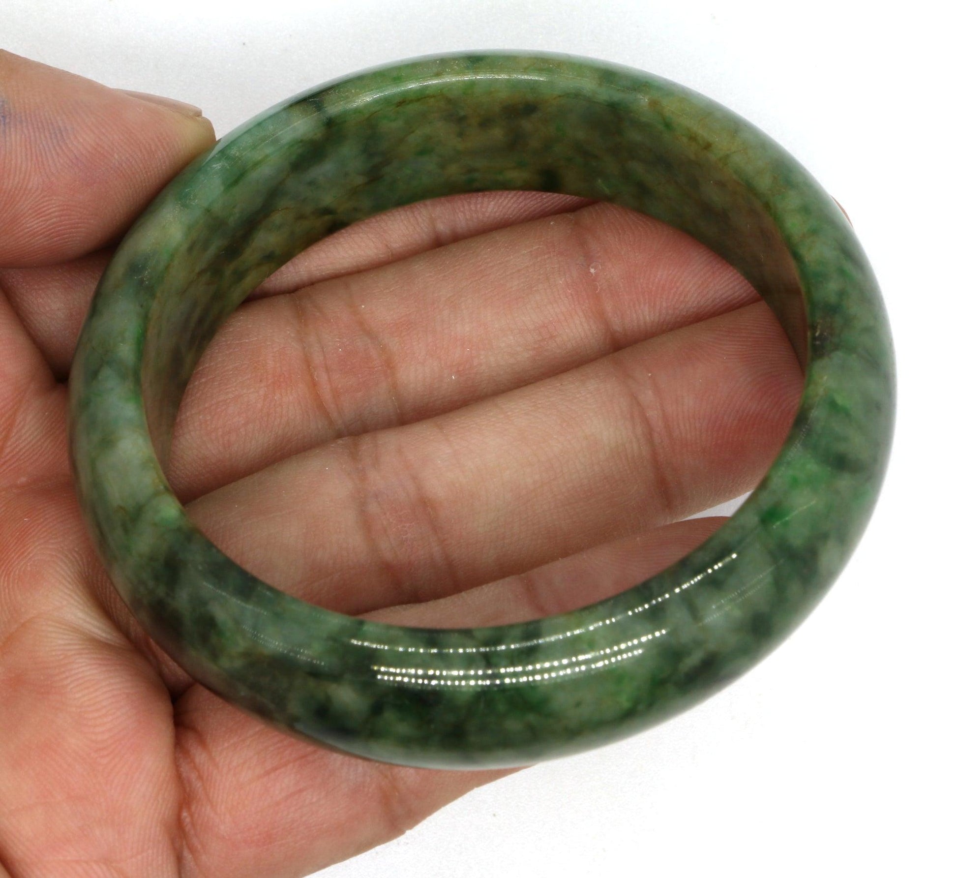 Type A Certified Jadeite Jade Bangle Size 56 -58mm B0BN9VV2QK - Jade-collector.com