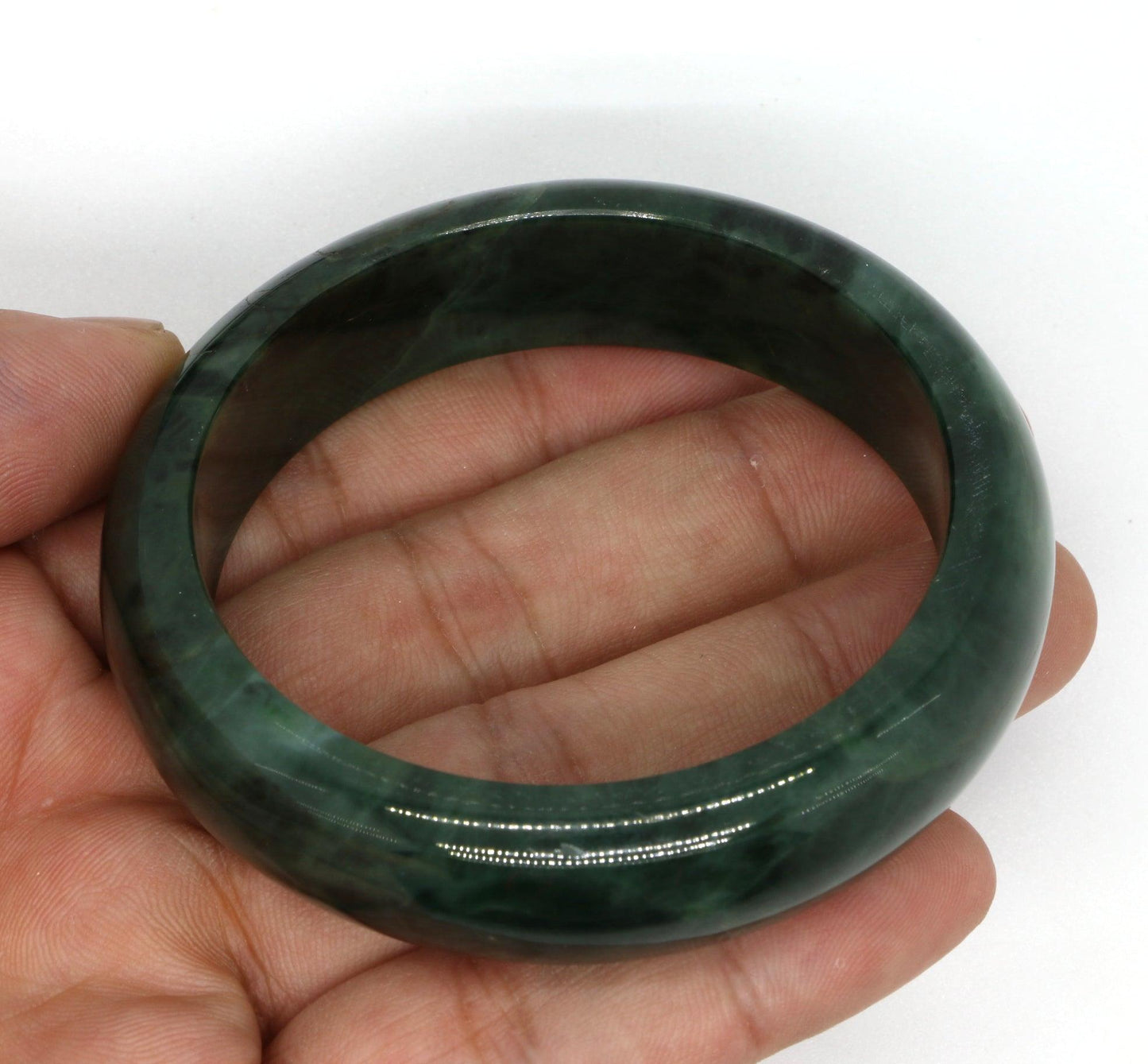 Type A Certified Jadeite Jade Bangle Size 56 -58mm B0BN9V8VNF - Jade-collector.com