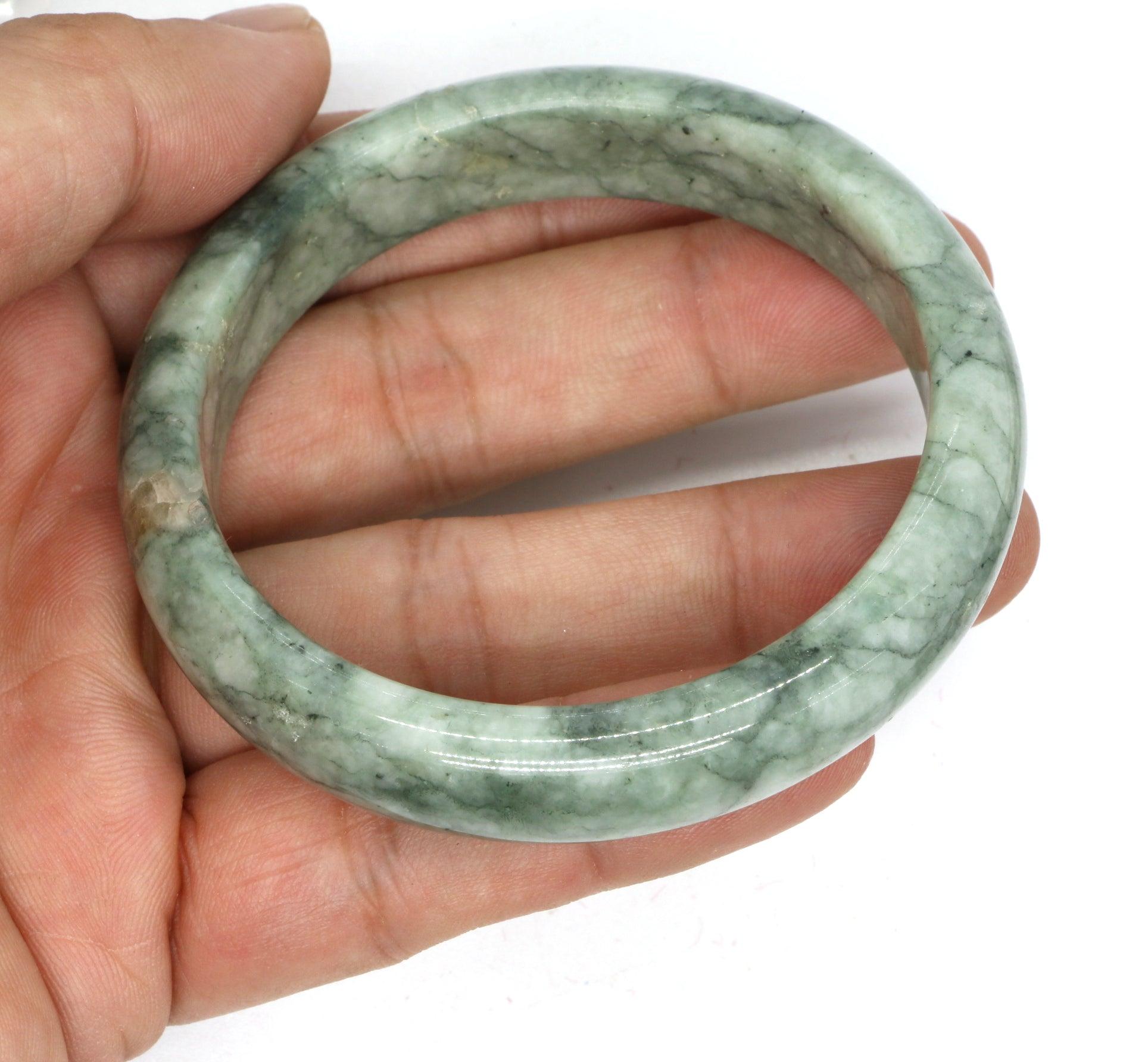 Type A Certified Jadeite Jade Bangle Size 56 -58mm B0BNDP4PY5 - Jade-collector.com