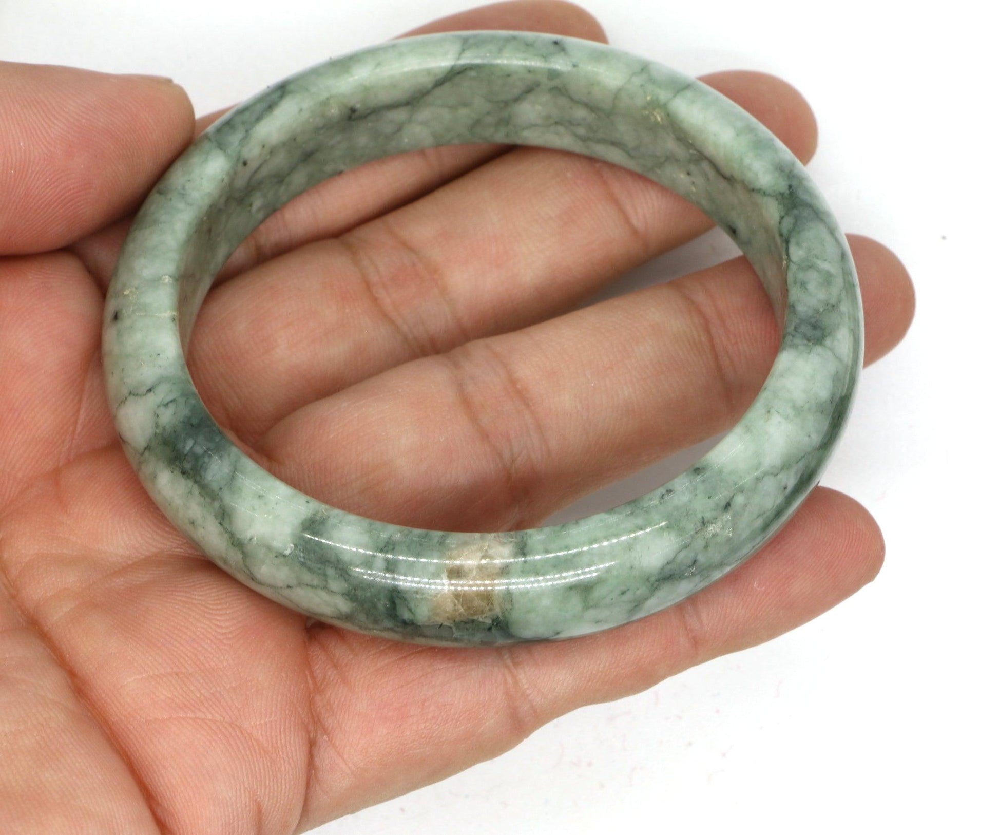 Type A Certified Jadeite Jade Bangle Size 56 -58mm B0BNDP4PY5 - Jade-collector.com