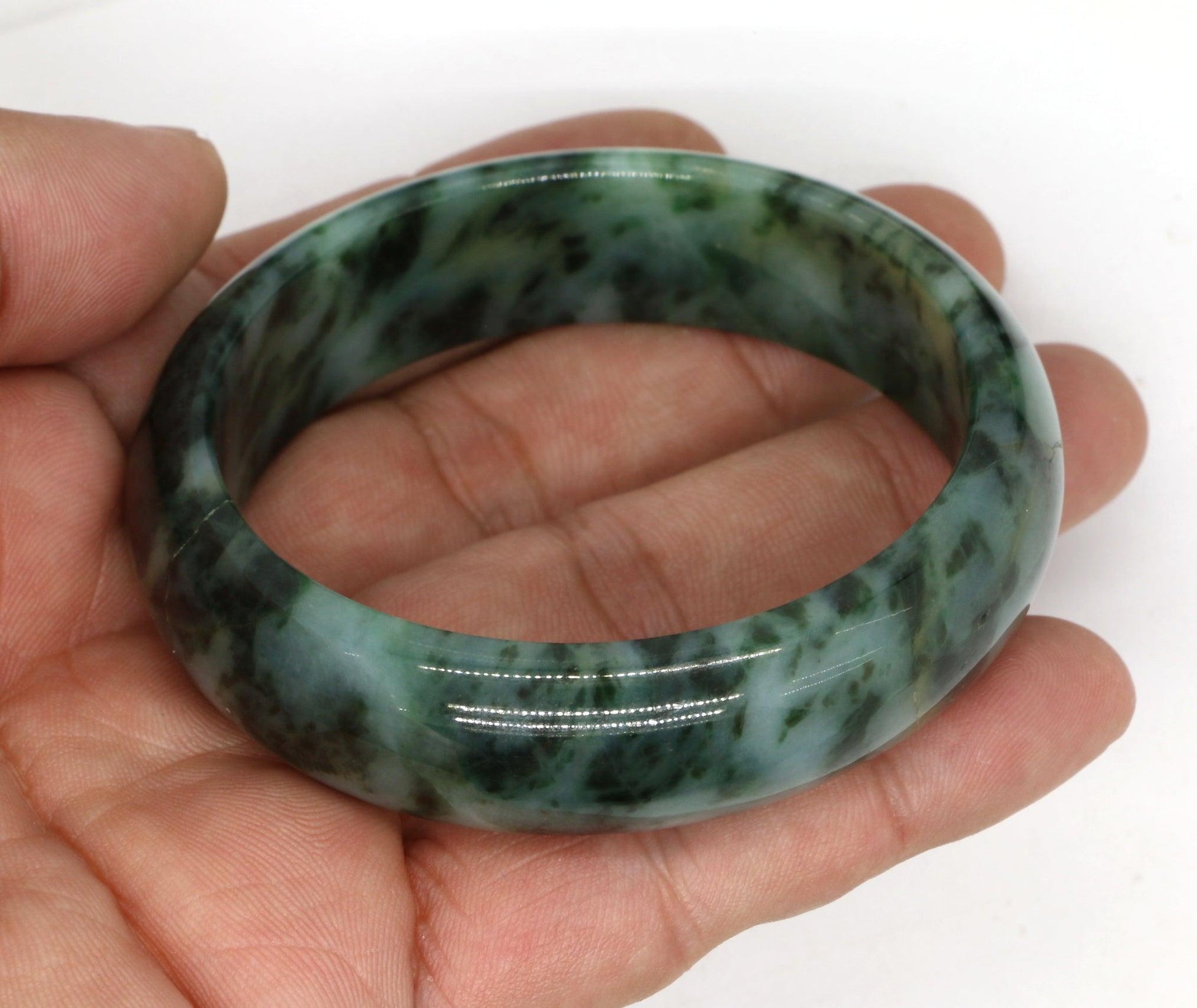 Type A Certified Jadeite Jade Bangle Size 56 -58mm B0BNFP3VQL - Jade-collector.com